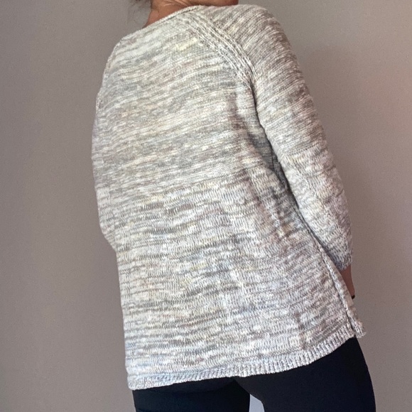 Gray + White Rag Rug Knit Sweater - Picture 8 of 9
